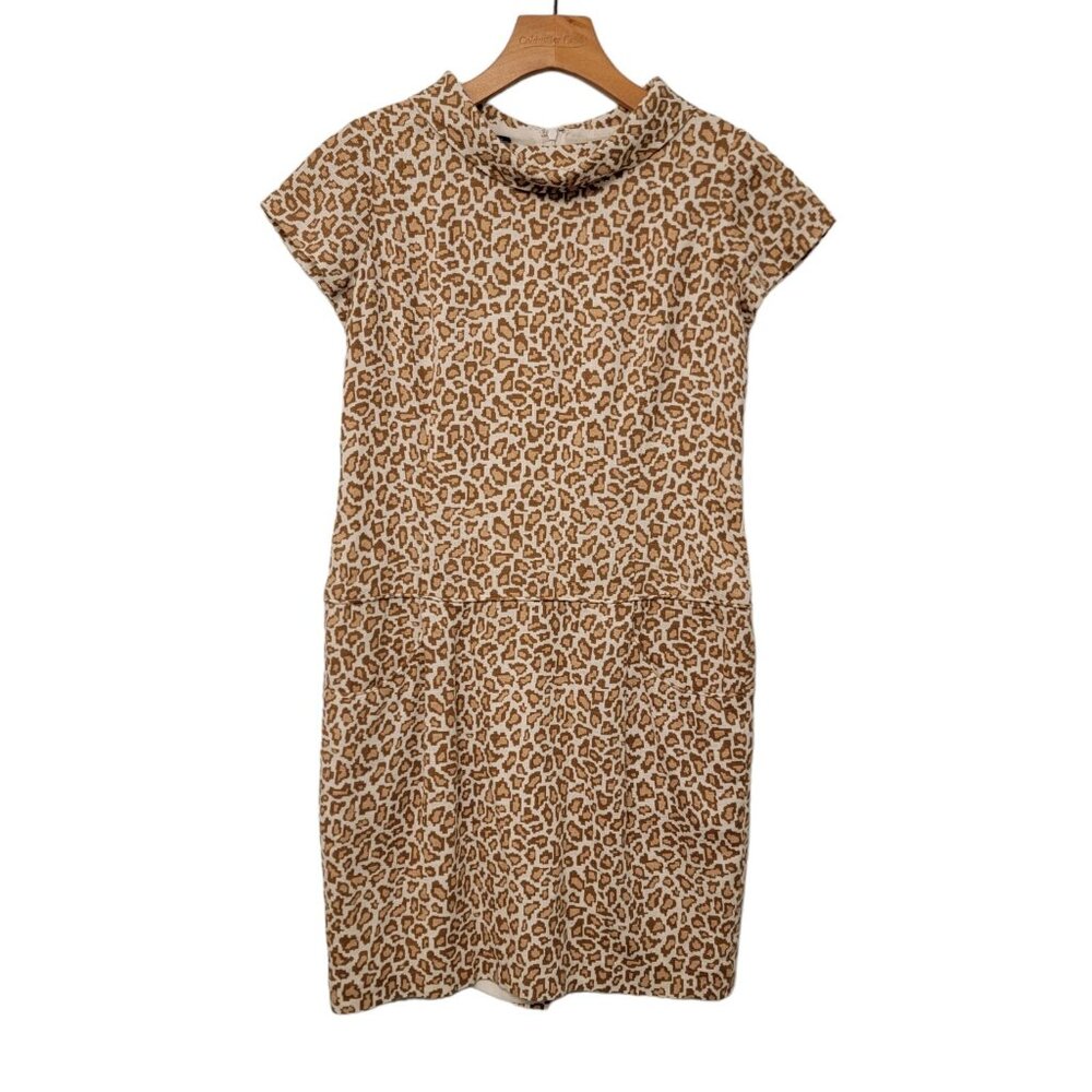 Pendleton Dress Retro Look Animal Print Short Sleeve Linen Blend Dress‎ Sz 4P